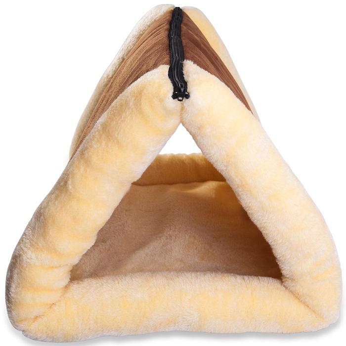 2-in-1 Pet Tunnel Fleece Bed for Cats & Dogs