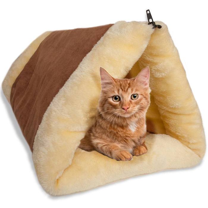 2-in-1 Pet Tunnel Fleece Bed for Cats & Dogs