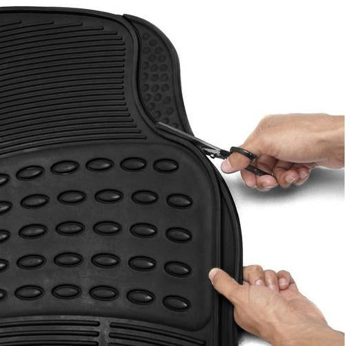 Car Floor Mats Ridged Rubber Full Set Universal Fit