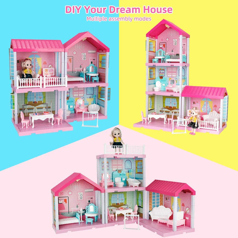 Barbie Dreamhouse Dollhouse Kit, Play Building Playset Toys with Doll and Lights