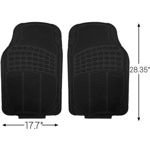 Car Floor Mats Ridged Rubber Full Set Universal Fit