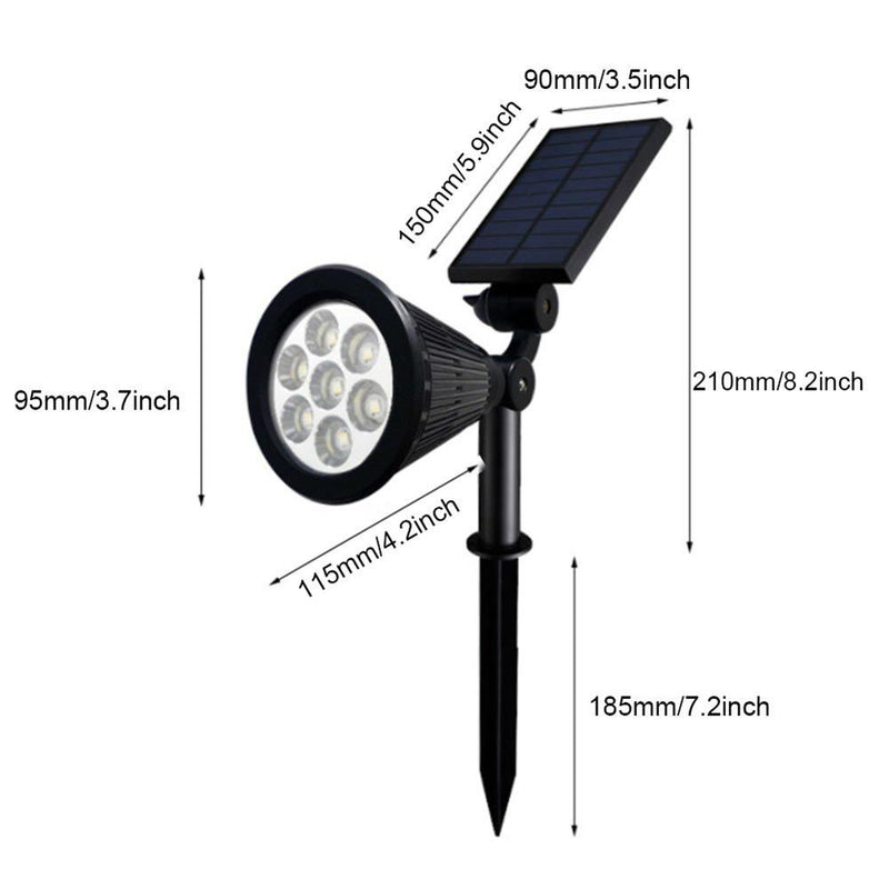 7 LEDs Solar Spotlight 4-Pack