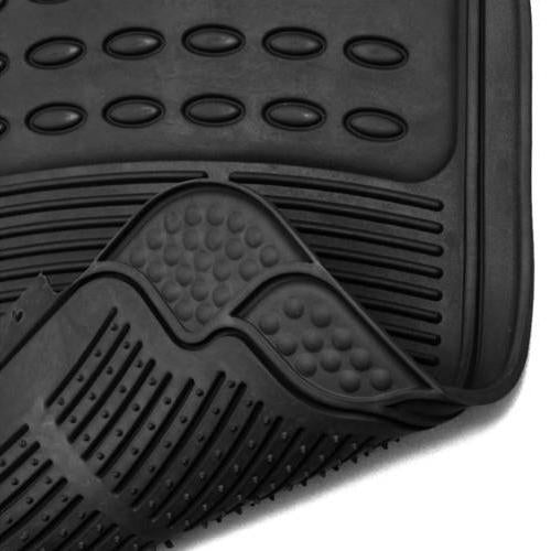 Car Floor Mats Ridged Rubber Full Set Universal Fit