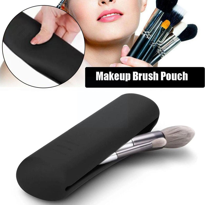 Travel Makeup Brush Holder, Silicon Trendy and Portable Cosmetic Face Brushes Holder