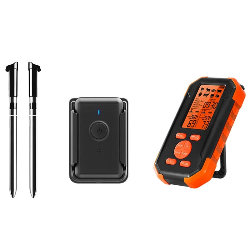 195ft Digital Wireless Meat Thermometer With 2 Probes-Preprogrammed Temperatures-For BBQ,Oven,Grill