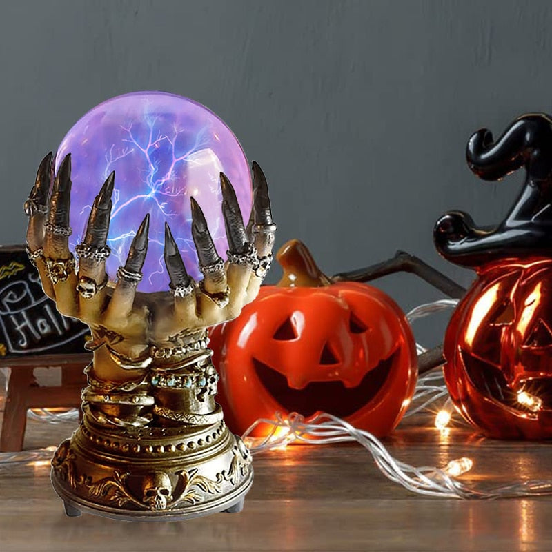 Halloween Glowing Crystal Ball, Witch hands Deluxe