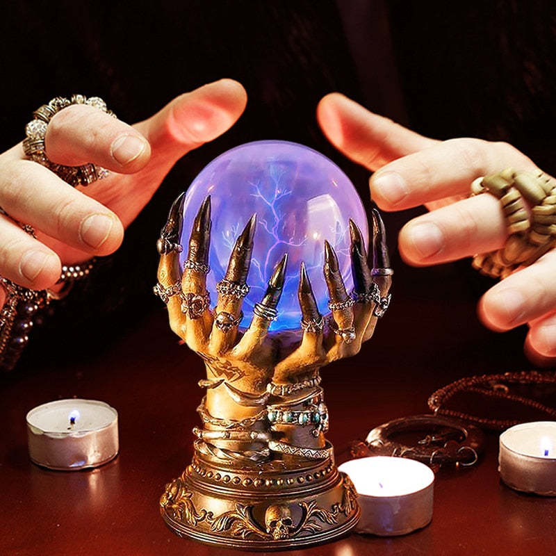 Halloween Glowing Crystal Ball, Witch hands Deluxe