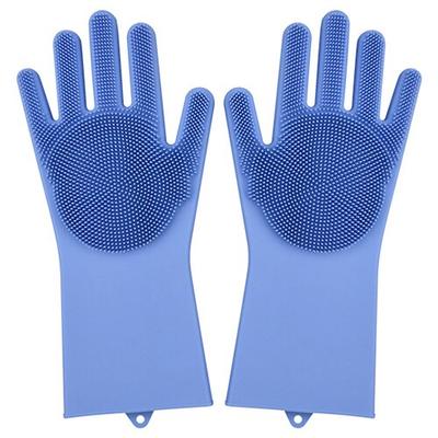 Kitchen Household Sponge Washing Dishes Rubber Gloves Silicone Cleaning 1 Pair