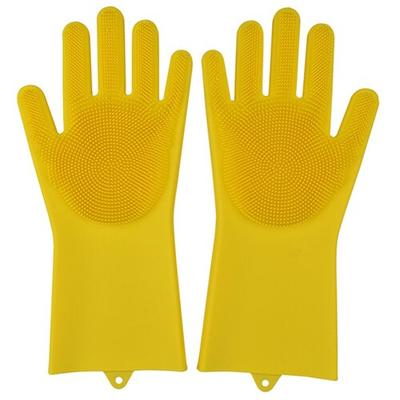 Kitchen Household Sponge Washing Dishes Rubber Gloves Silicone Cleaning 1 Pair