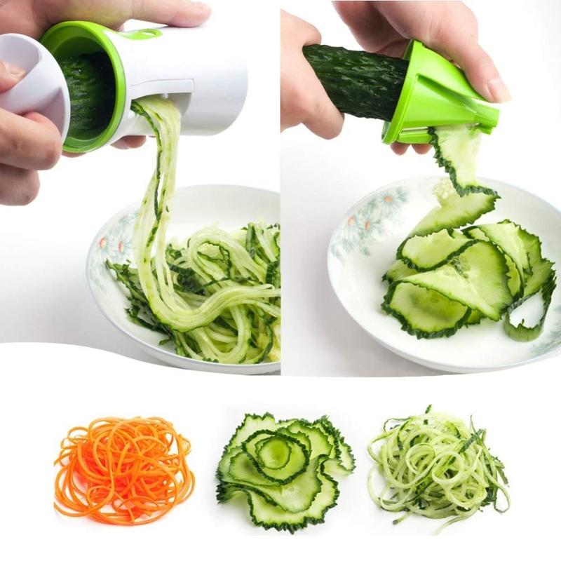 Kitchen Cook Vegetable Portable Spiralizer Handheld Peeler Stainless Slicer