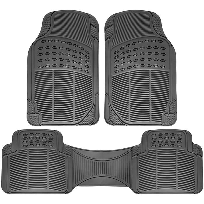 Car Floor Mats Ridged Rubber Full Set Universal Fit