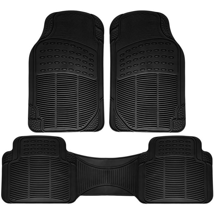 Car Floor Mats Ridged Rubber Full Set Universal Fit