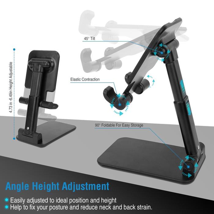 Foldable Desktop Phone Stand Angle Height Adjustable Holder