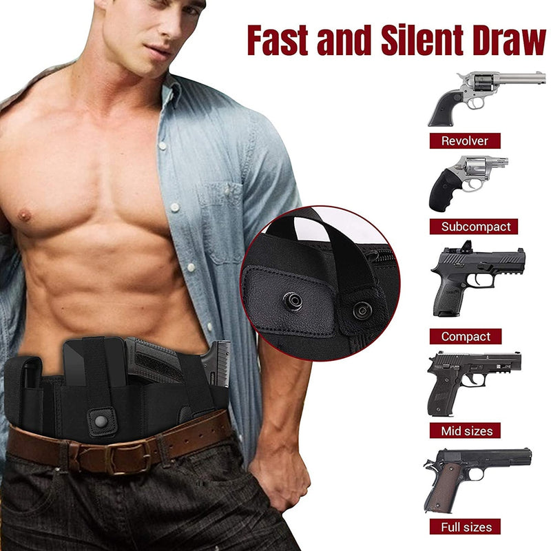 Universal Tactical Belly Band Holster Concealed Carry Pistol Gun Pouch Waist Bag Invisible Elastic Girdle Belt for Outdoor Hunt