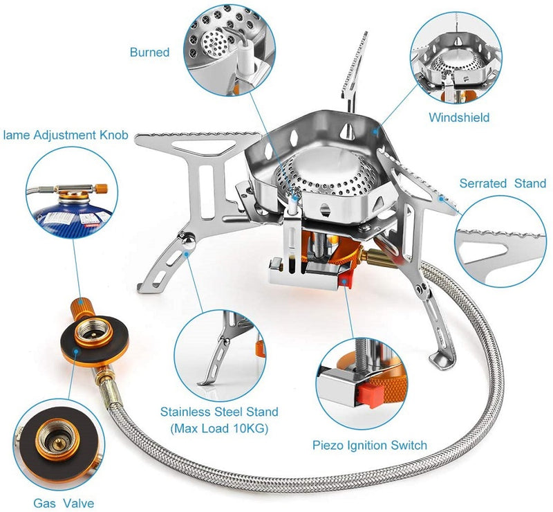 Onliving Camping Gas Stove Windproof Outdoor Gas Burner Portable Folding Split Tourist